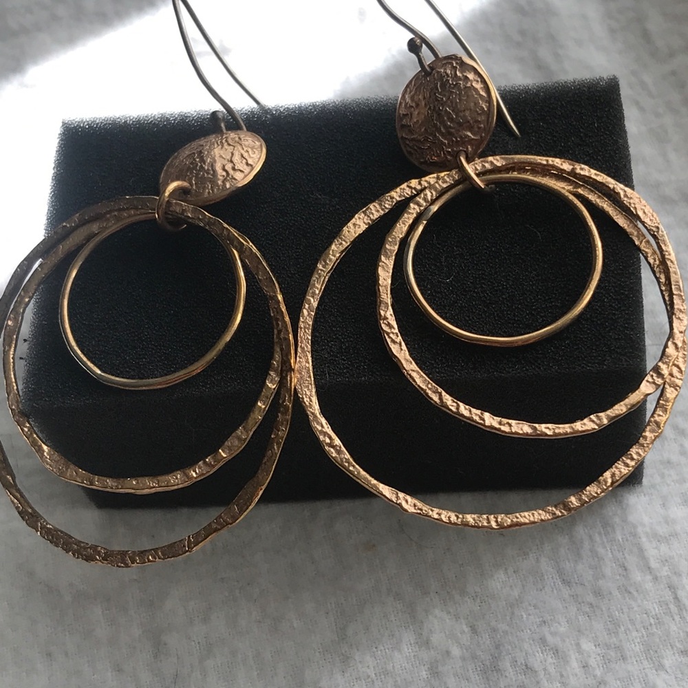 Rose gold hanging earrings